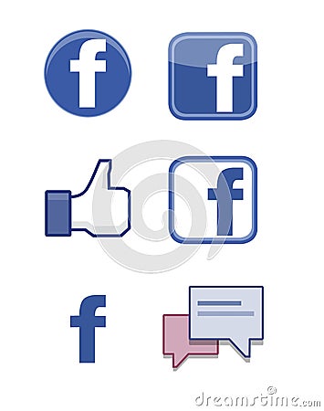 FACEBOOK ICON SET VECTOR Vector Illustration