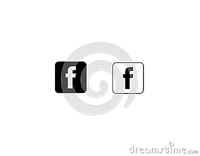 Facebook icon square black and white vector file Editorial Stock Photo