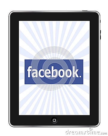 Facebook on Ipad Vector Illustration