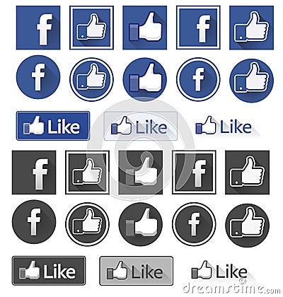 Facebook like Editorial Stock Photo