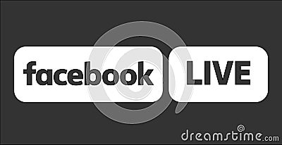 Facebook live - Black and White Vector Illustration
