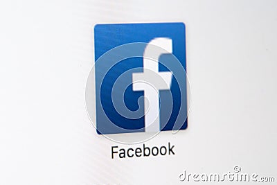 Facebook logo close-up Editorial Stock Photo