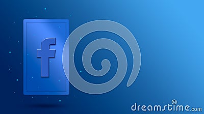 Facebook logo icon on phone screen abstract 3d rendering Editorial Stock Photo