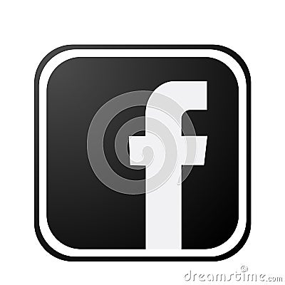 Facebook logo icon vector illustrations on white background Cartoon Illustration