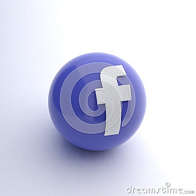 Facebook logo printed on blue. 3d render background. minsk, belarus - 23.10.2020. Editorial Stock Photo