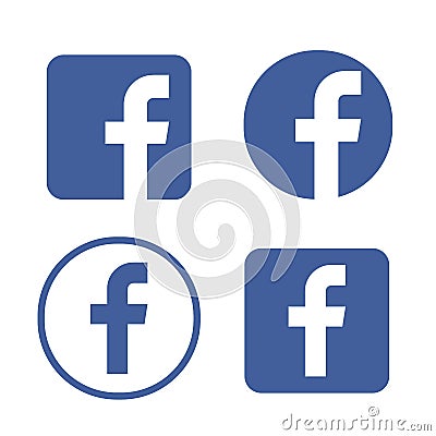 Facebook logo vector illustration, Facebook icon vector Vector Illustration