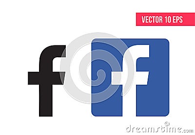 Facebook logo. Vector illustration. Facebook icon - Vector Vector Illustration