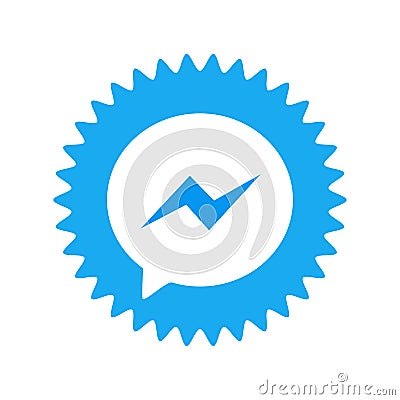 Facebook messenger logo. Faceboook modern social network notification icon. Online Facebook messaging . Kharkiv, Ukraine - June, Editorial Stock Photo