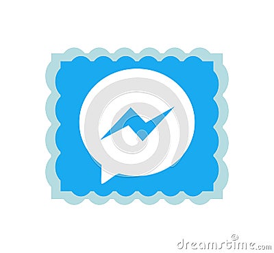 Facebook messenger logo. Faceboook modern social network notification icon. Online Facebook messaging . Kharkiv, Ukraine - June , Editorial Stock Photo
