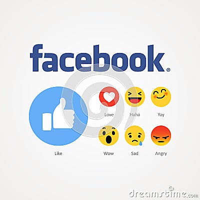 Facebook new like buttons. Vector Illustration