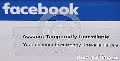 Facebook scam account Editorial Stock Photo