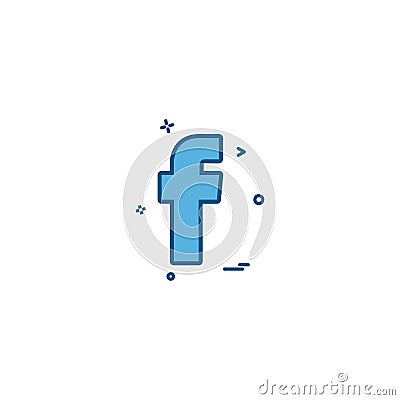 facebook social icon vector design Vector Illustration