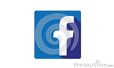 Facebook Social Media Icon Logo With Shadow Vector Illustration