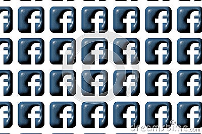 Facebook Social media icons in the plastic material. Editorial Stock Photo