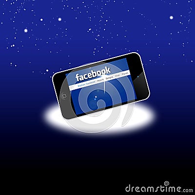 Facebook social network on mobile iphone 4S Editorial Stock Photo