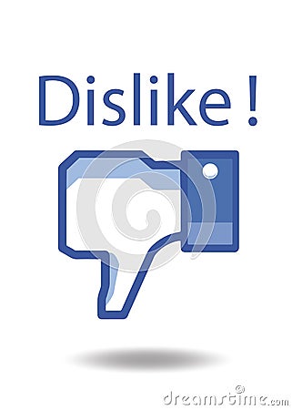 Facebook thumbs down dislike! Vector Illustration