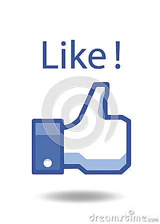 Facebook thumbs up like! Vector Illustration