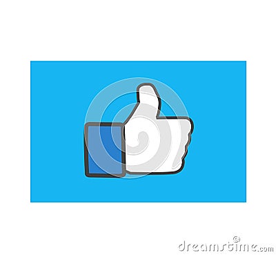 Facebook thumbs up sign. Facebook is a well-known social networking service. Facebook icon . Kharkiv, Ukraine - June 15, 2020 Editorial Stock Photo