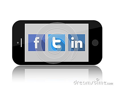 Facebook, Twitter and Linkedin Vector Illustration