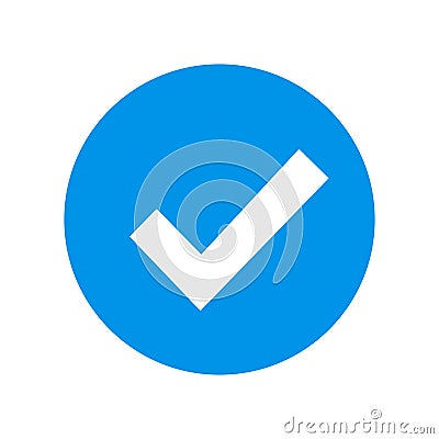 Facebook verified profile badge. Blue verified facebook account icon. Social media account verification icon. Blue check mark sign Vector Illustration