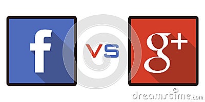 Facebook vs Google+ Vector Illustration