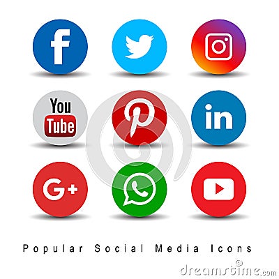 Popular social media icons Vector Illustration