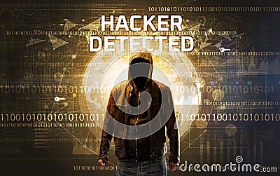 Faceless hacker at work, security concept Stock Photo