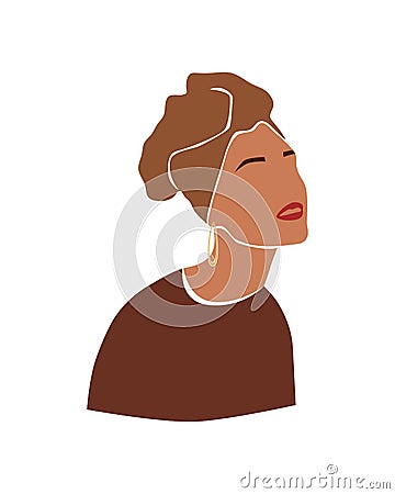 Faceless woman in hijab. Modern abstract muslim girl. Vector Illustration