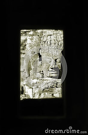 Faces of Angkor Thom Stock Photo