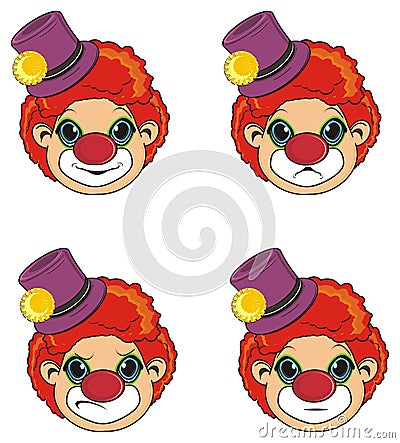 Faces of clowns Stock Photo