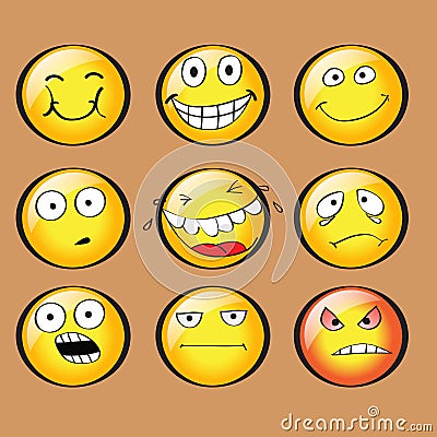 Faces with emotions. vector. Vector Illustration