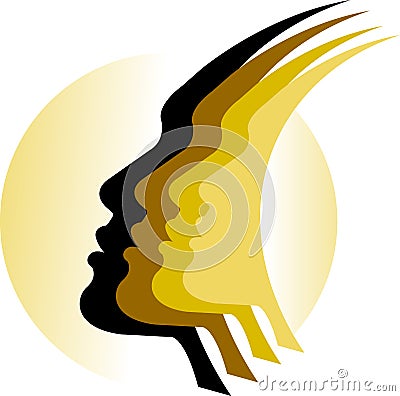 Faces logo Vector Illustration