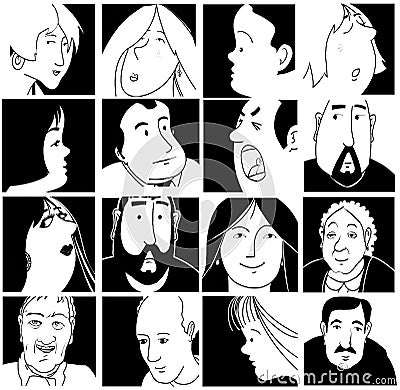 Faces Vector Illustration