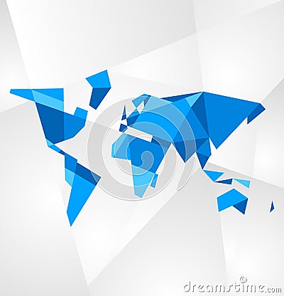 Facet world map Stock Photo