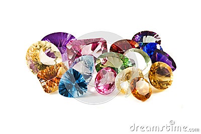 Faceted gemstones Stock Photo