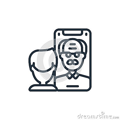 facetime vector icon isolated on white background. Outline, thin line facetime icon for website design and mobile, app development Vector Illustration