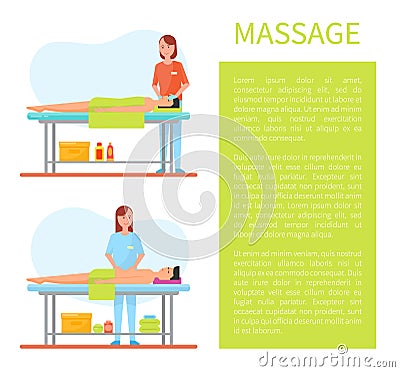 Facial and Abdominal Belly Massage Poster Vector Vector Illustration