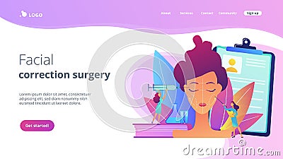 Facial contouring concept landing page. Vector Illustration