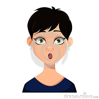 Facial expression of beautiful woman Vector Illustration