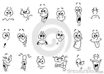 Facial expressions Vector Illustration