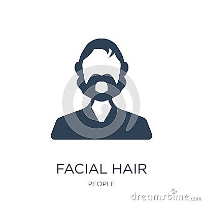 facial hair icon in trendy design style. facial hair icon isolated on white background. facial hair vector icon simple and modern Vector Illustration
