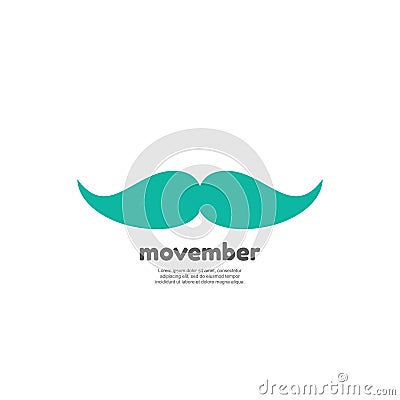 Facial hair mustache flat icon Vector Illustration