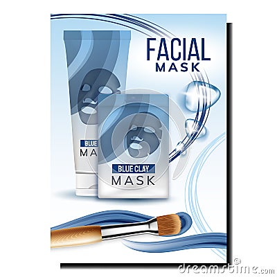 Facial Mask Cosmetician Promotional Poster Vector Vector Illustration