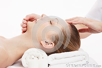 Facial massage Stock Photo