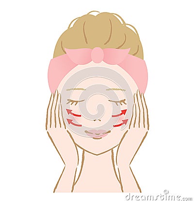 Facial massage woman Vector Illustration