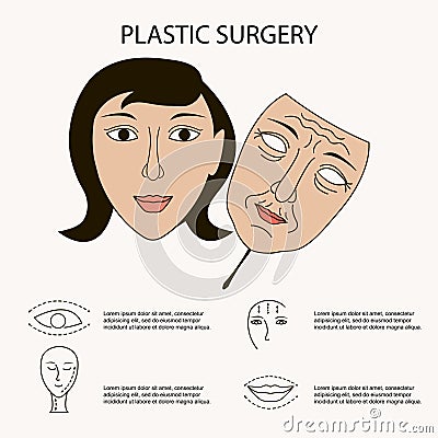 Facial plastic surgery concept Vector Illustration