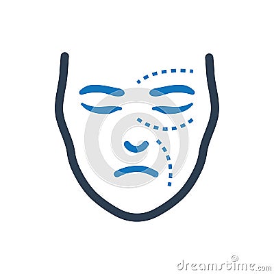 Facial Plastic Surgery Icon Vector Illustration