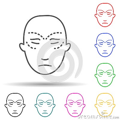 Facial plastic surgery multi color set icon. Simple thin line, outline vector of medical icons for ui and ux, website or mobile Stock Photo