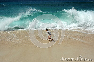 Facing a wall of water Stock Photo