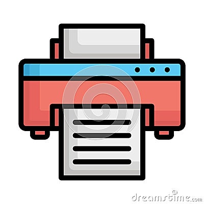 Facsimile, facsimile machine Vector icon which can easily modify Vector Illustration